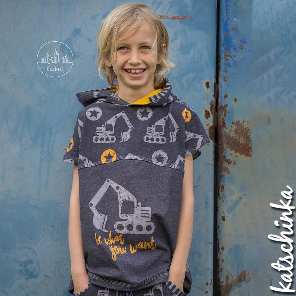 Bio Jersey Be what you want - Panel Bagger vintage grau